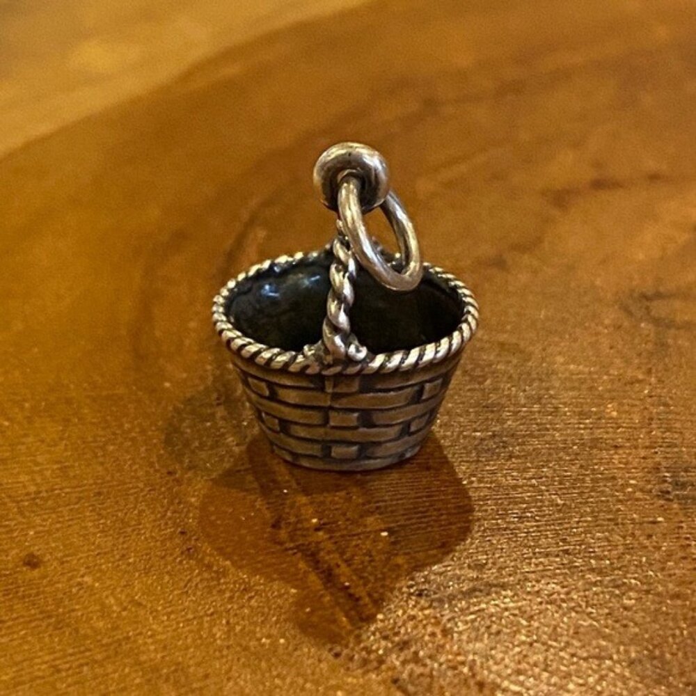 RETIRED James Avery Basket Charm, Sterling Silver